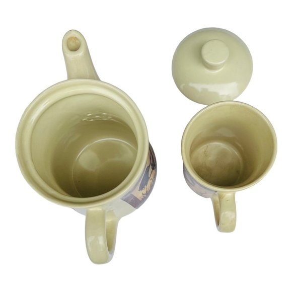 Vintage B.I Inc Ceramic Tea Pot and Mug 2 Piece Set Rooster Design - Picture 6 of 12